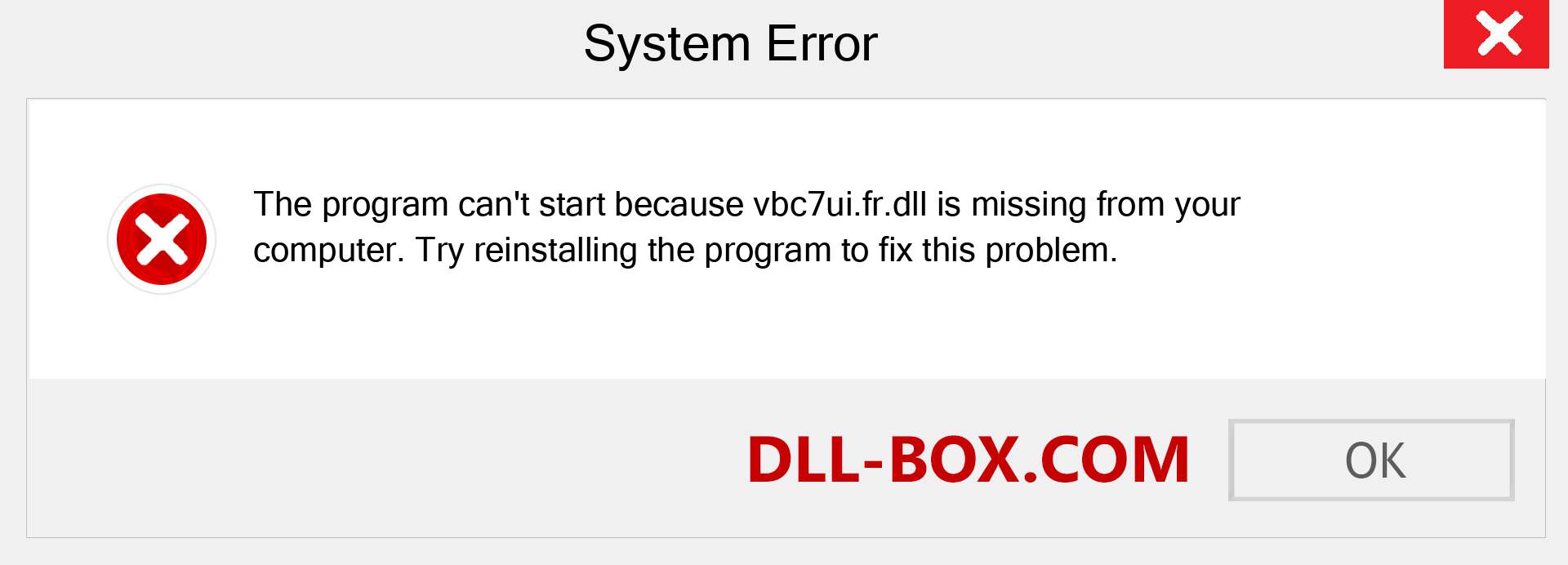 vbc7ui.fr.dll file is missing?. Download for Windows 7, 8, 10 - Fix  vbc7ui.fr dll Missing Error on Windows, photos, images