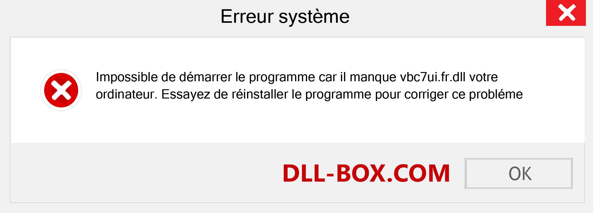 Le fichier vbc7ui.fr.dll est manquant ?. Télécharger pour Windows 7, 8, 10 - Correction de l'erreur manquante vbc7ui.fr dll sur Windows, photos, images